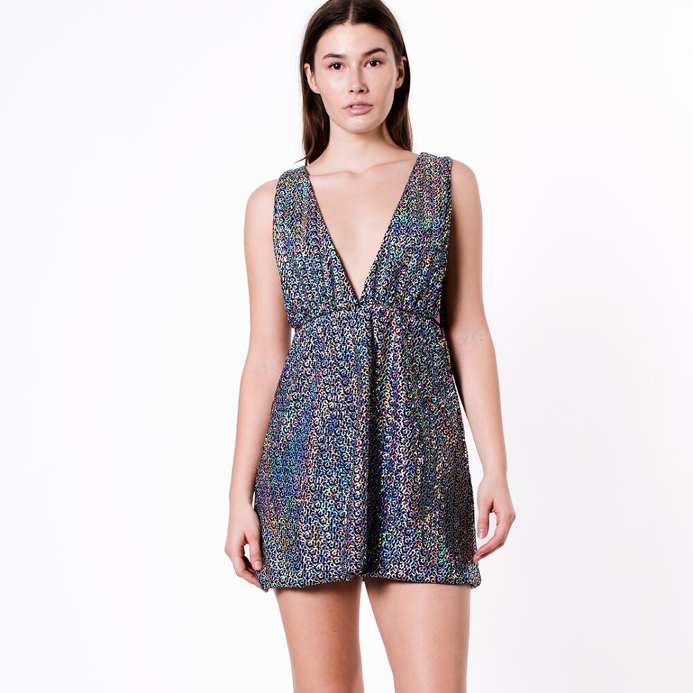 Thea Sequined A-Line Mini Dress